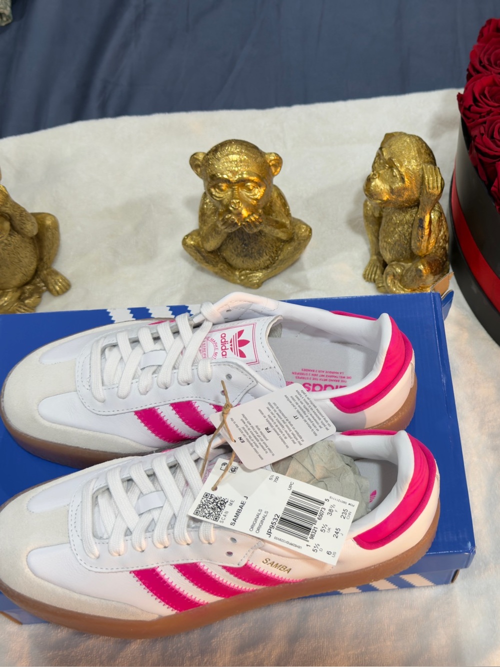 Adidas   Samba Sneakers — White & Pink